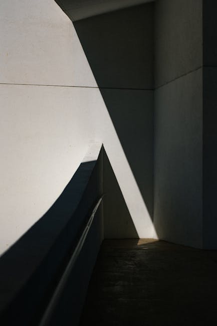 Modern architectural shadows representing structure and foundation