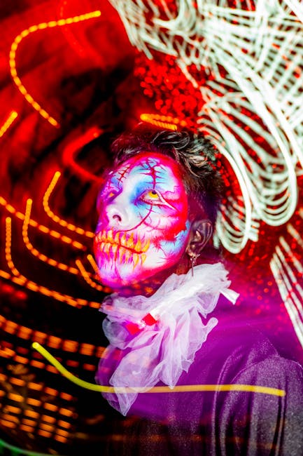 Creative portrait with artistic makeup